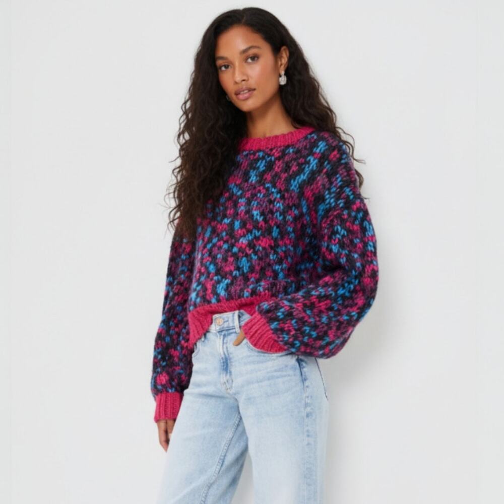 MOTHER The Bell Sleeve Pullover Sweater in Chunk of Chain Size Small NWT